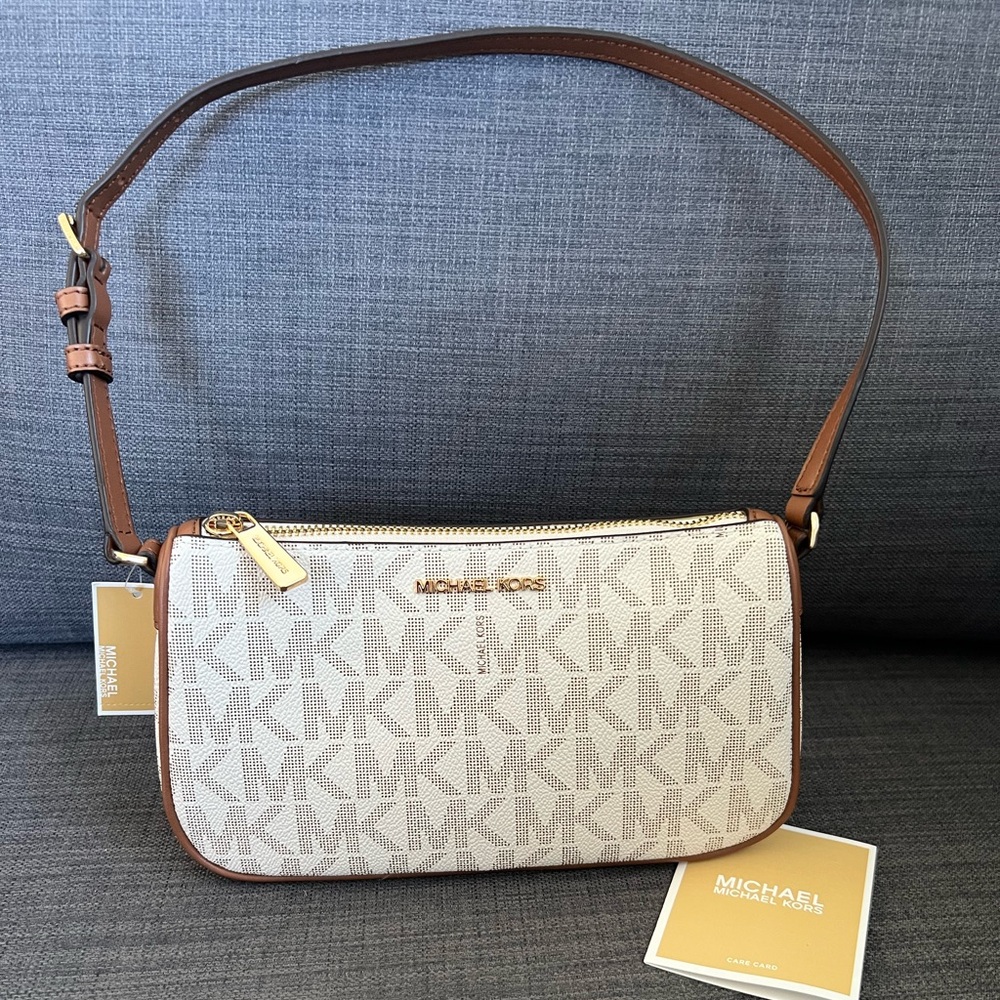 NWT MICHAEL KORS JET SET MEDIUM POUCHETTE BAG CLUTCH PURSE - Picture 3 of 8